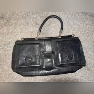 Vintage Luxury Black Leather Handbag